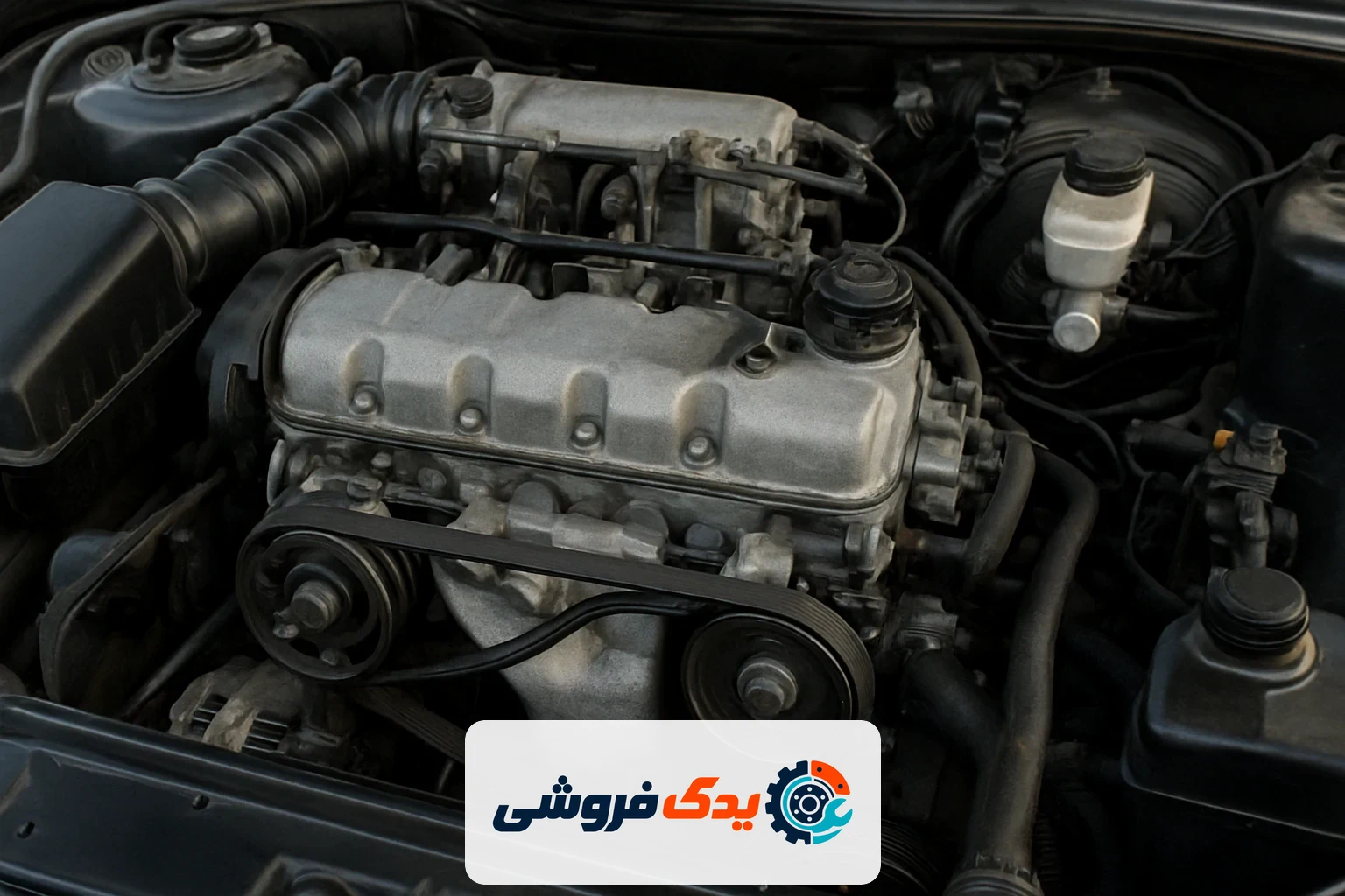 نمایی از موتور و قطعات اصلی خودرو پراید